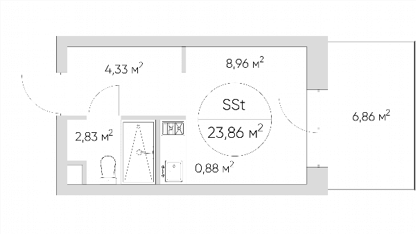 Nice loft Москва — планировка Студия