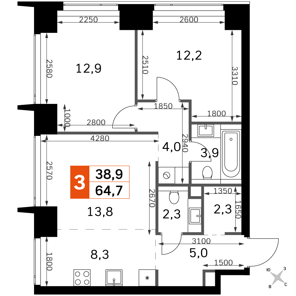 Amber City Москва — планировка 3